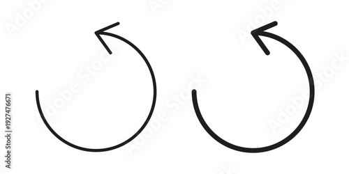 Undo icon symbol vector illustration on white background. Flat design.