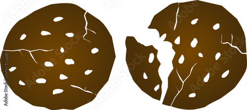 Cookie Hand Drawn Doodle Vector. 