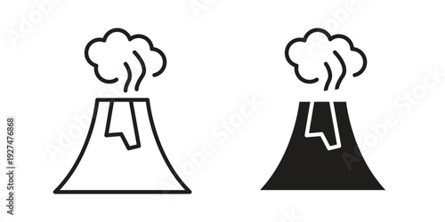 Volcano icon symbol vector illustration on white background. Flat design.