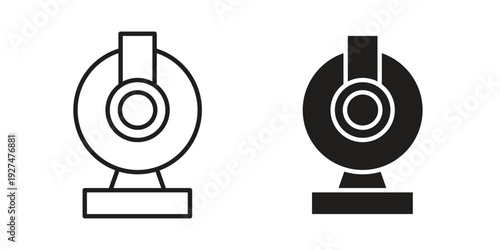 Webcam icon symbol vector illustration on white background. Flat design.