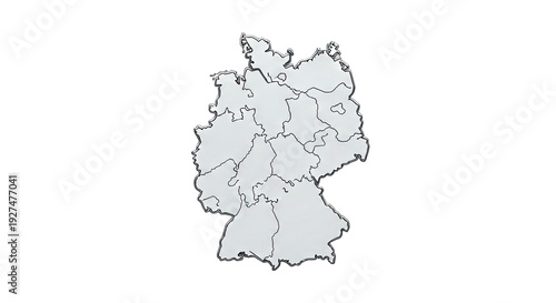 Outline map of Germany with state borders
