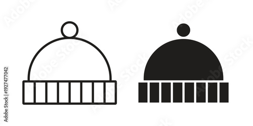 Foto Winter hat icon symbol vector illustration on white background