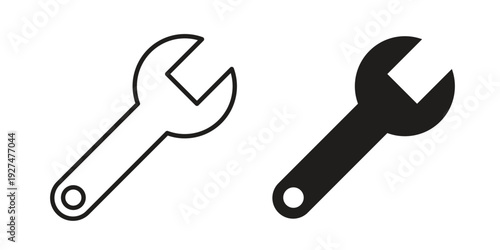 Wrench icon symbol vector illustration on white background. Flat design.