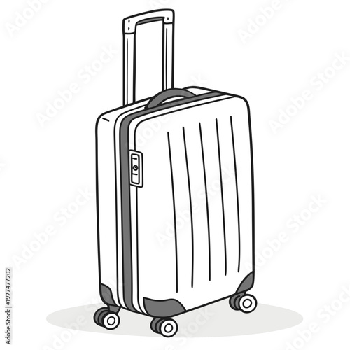 Travel Suitcase Vector Illustration – Modern Luggage Graphic Design for Print & Digital