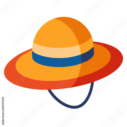 Sun Hat Vector Illustration – Summer Beach Fashion Graphic Design
