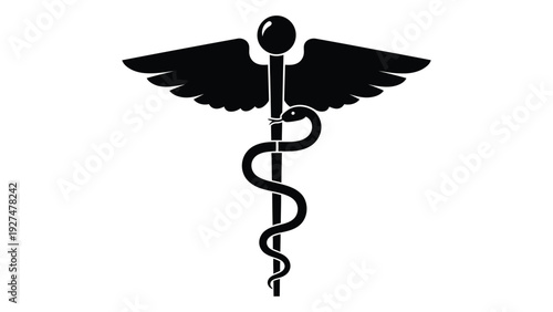 A black and white image of a medical symbol isolated on white background, Vector