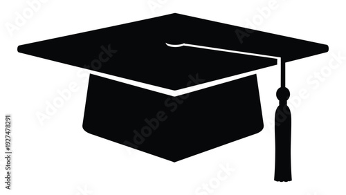 Graduation cap icon for academic achievement isolated on white background, Vector