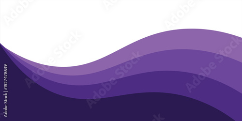 Purple business wave banner on white background, flat purple gradation. wavy background