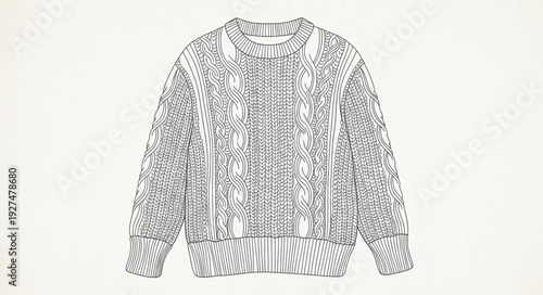Black and White Knitted Sweater with Textured Pattern.