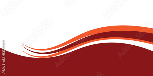 Abstract Red Wave Background With Orange Ribbon Accents and White Copy Space for Designs eps 10
