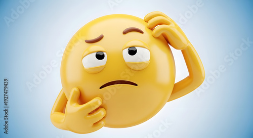 Wallpaper Mural Yellow circular character with a confused facial expression Torontodigital.ca