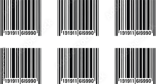 Barcode sticker icon set for product identification and inventory management