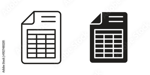 Spreadsheet icon suitable symbol. Simple stock illustration stock