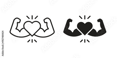 Strong heart icon suitable symbol. Simple stock illustration stock