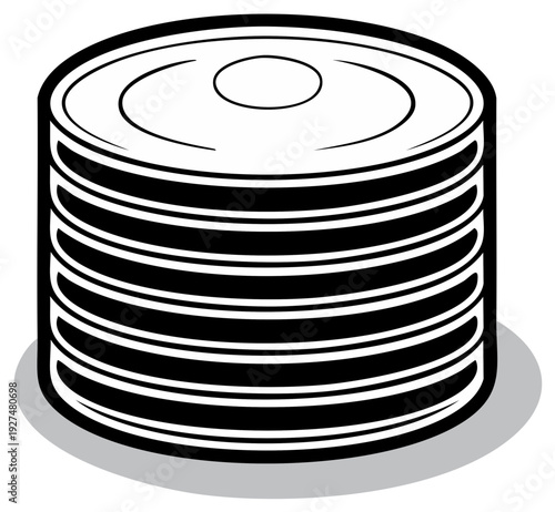 Stack of Cans Illustration Minimalist Design