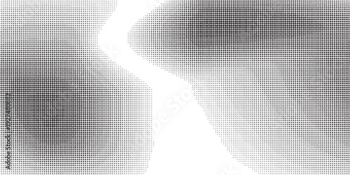 Grunge halftone gradient background. Faded grit noise texture. White and black sand wallpaper. Retro pixelated backdrop. Anime or manga style comic overlay. Vector graphic design textured template
