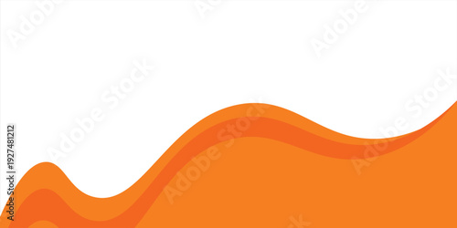 Abstract Orange Wave Design Element Isolated on White Background