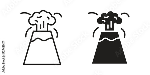 Volcano icon suitable symbol. Simple stock illustration stock