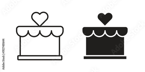 Wedding cake icon suitable symbol. Simple stock illustration stock