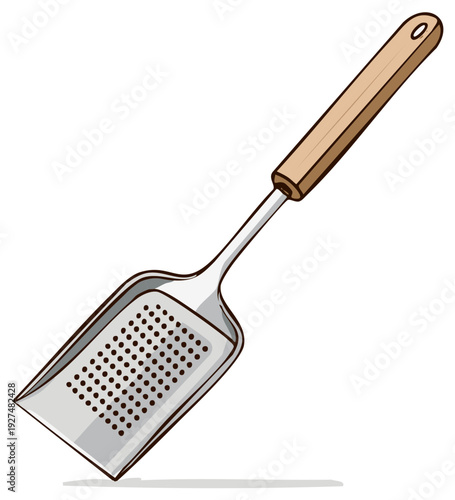 Stainless Steel Grater with Wood Handle for Kitchen Food Preparation Tools