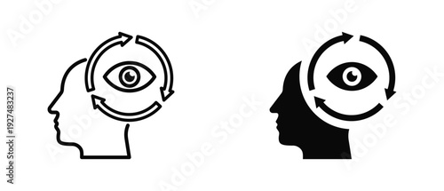 Self Awareness Loop icon set with style outline and solid. vector simple elements for design and presentation.