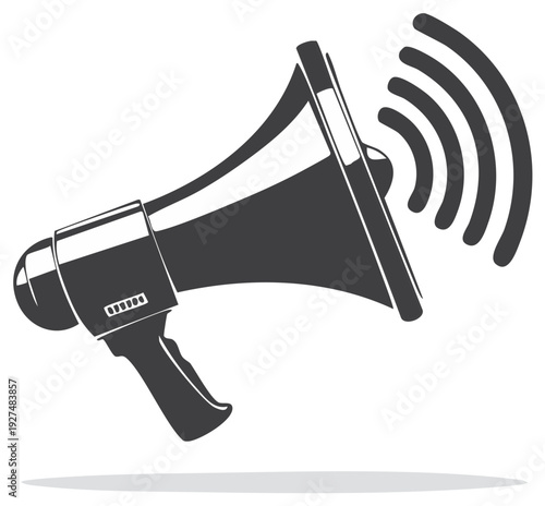 Monochrome Megaphone Vector Icon Broadcasting a Loud Announcement or Protest Message