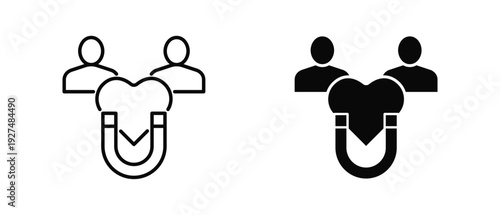 Customer Retention icon set with style outline and solid. vector simple elements for design and presentation.