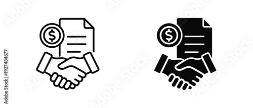 Deal Closing icon set with style outline and solid. vector simple elements for design and presentation.
