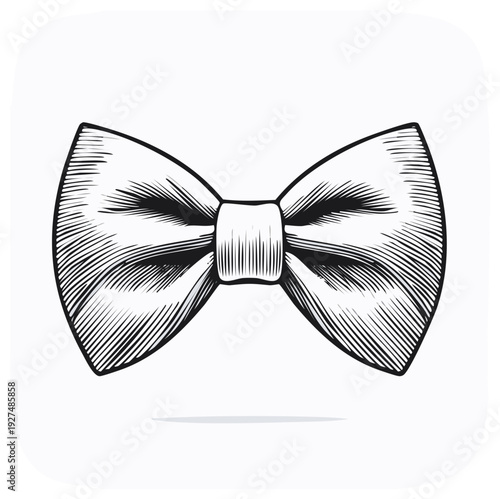 Classic Hand Drawn Bow Tie Elegant Accessory For Formal Wear Illustration