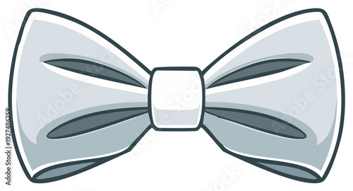 Elegant Silver Bow Tie Accessory for Formal Wear and Celebrations