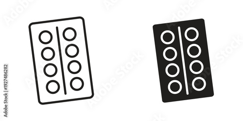 Pill blisters suitable design silhouette and line art style on white backgroundicon suitable design silhouette and line art style on white background