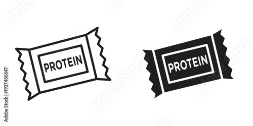 Protein bar icon suitable design silhouette and line art style on white background