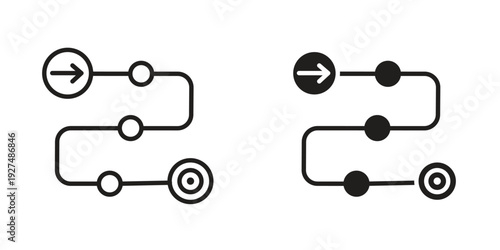 Roadmap icon suitable design silhouette and line art style on white background
