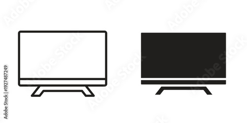 smart Television icon suitable design silhouette and line art style on white background