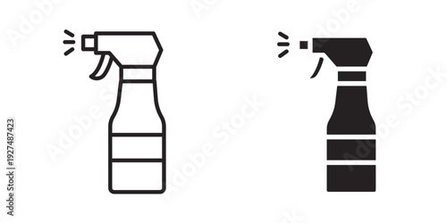 Spray bottle icon suitable design silhouette and line art style on white background