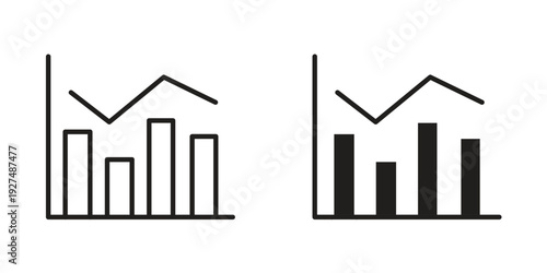 Stats icon suitable design silhouette and line art style on white background