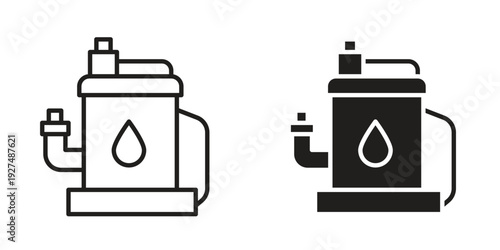 Sump pump icon suitable design silhouette and line art style on white background