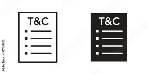 Terms and Conditions icon suitable design silhouette and line art style on white background