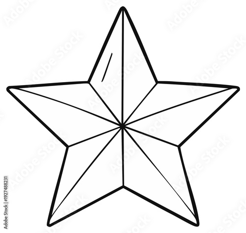 Simple Outline Five Pointed Star Shape Vector Graphic Design
