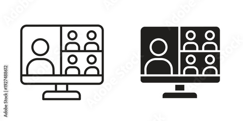 Webinar icon suitable design silhouette and line art style on white background