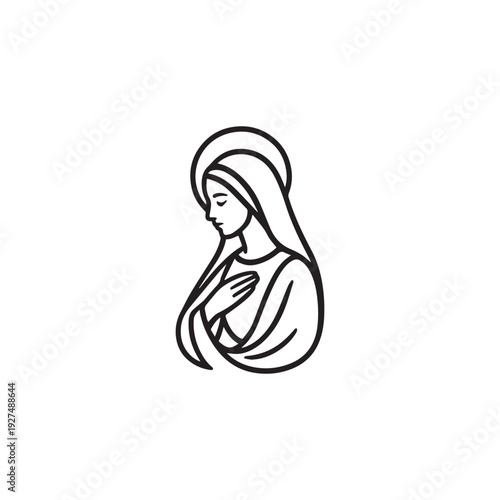 Graceful Virgin Mary Logo