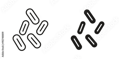 Yeast icon suitable design silhouette and line art style on white background