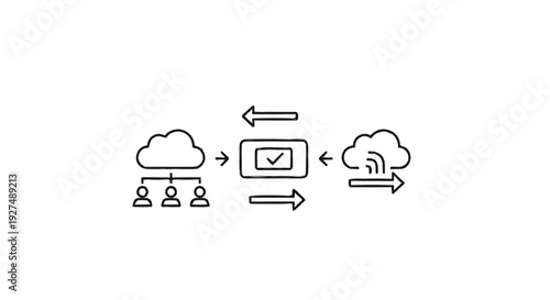 Cloud Computing Network Data Transfer and Processing Flow.