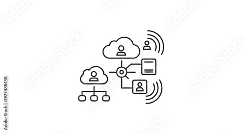 Cloud Computing Network and Data Sharing Concept.