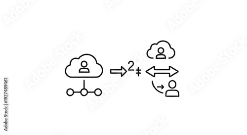 Cloud Computing Network and User Interaction Diagram.