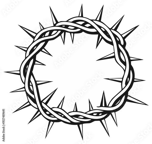 Crown of Thorns Religious Symbol Graphic Image of Spiritual Suffering