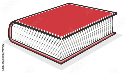 Red book illustration with graphic design and shadow effect