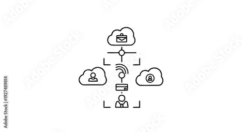 Cloud Computing Network Diagram with User and Data Flow.