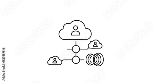 Cloud Computing Network with User Connections and Data Transfer.