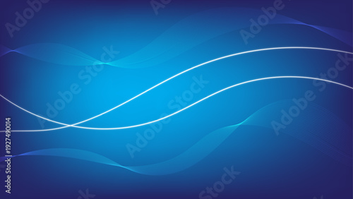 A blue background with wavy white lines and a glowing center, creating a sense of movement and energy.